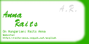 anna raits business card